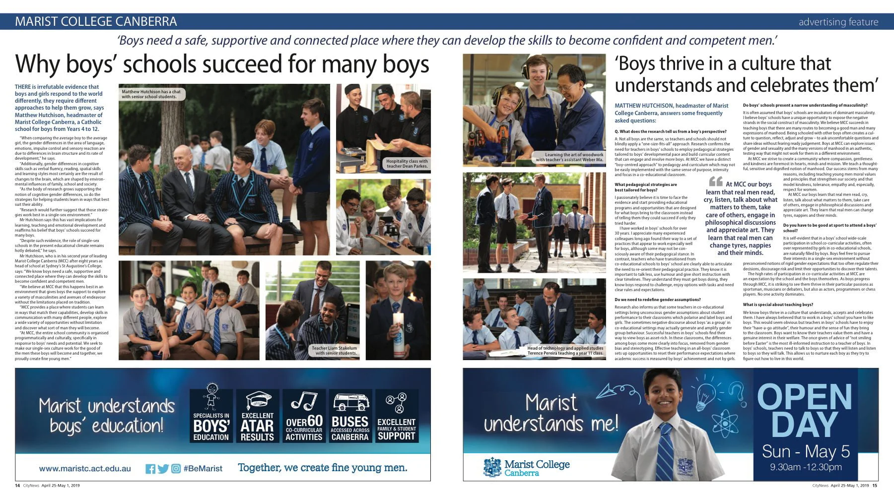 Marist College Canberra Newspaper Article