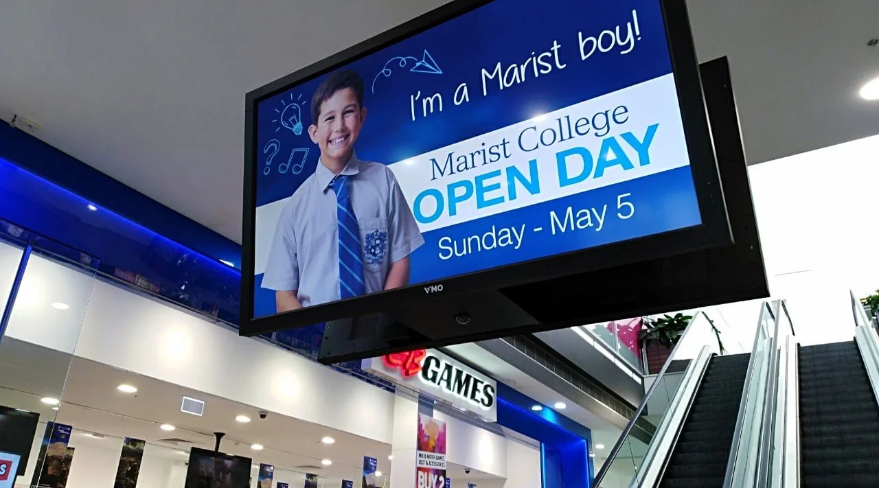 Digital Screen Advertising Promoting Marist College Open Day 2019