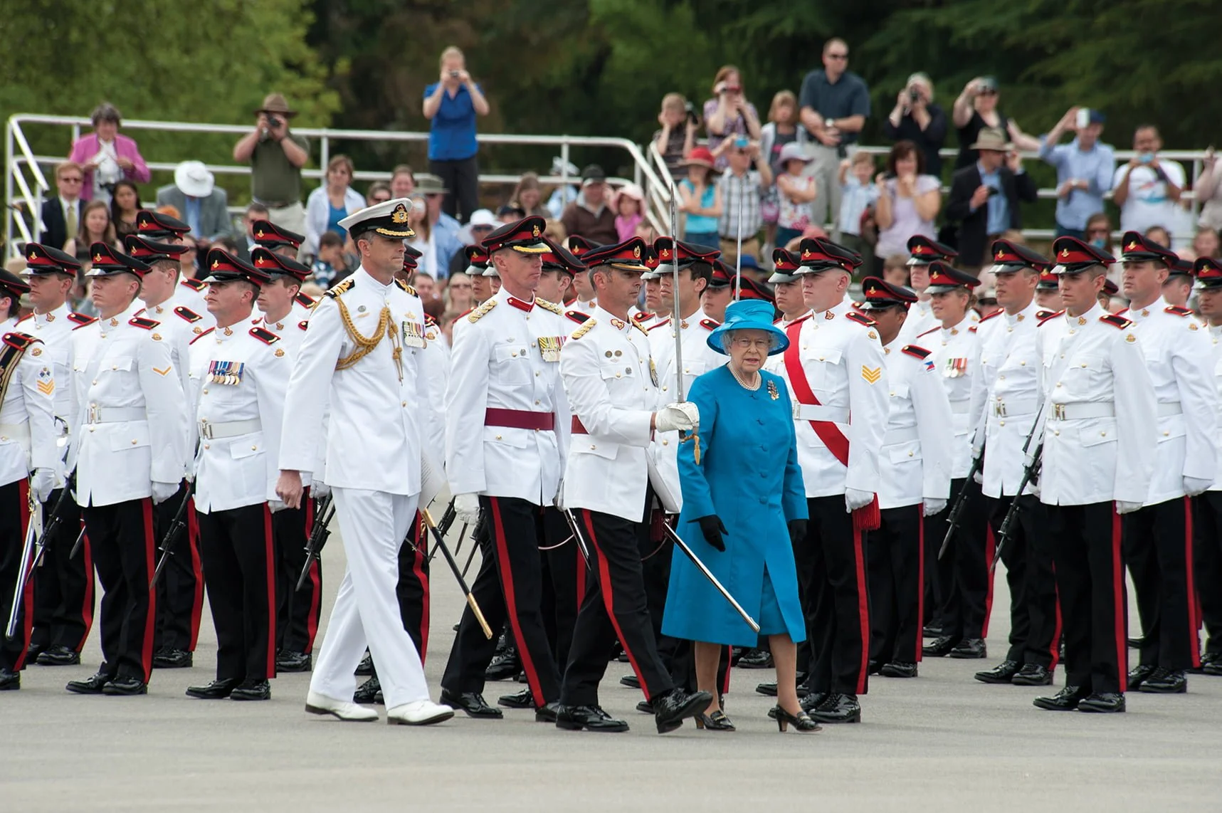 The Royal Military College Corps of Staff Cadets is presented with New Colours By Her Majesty the Queen.