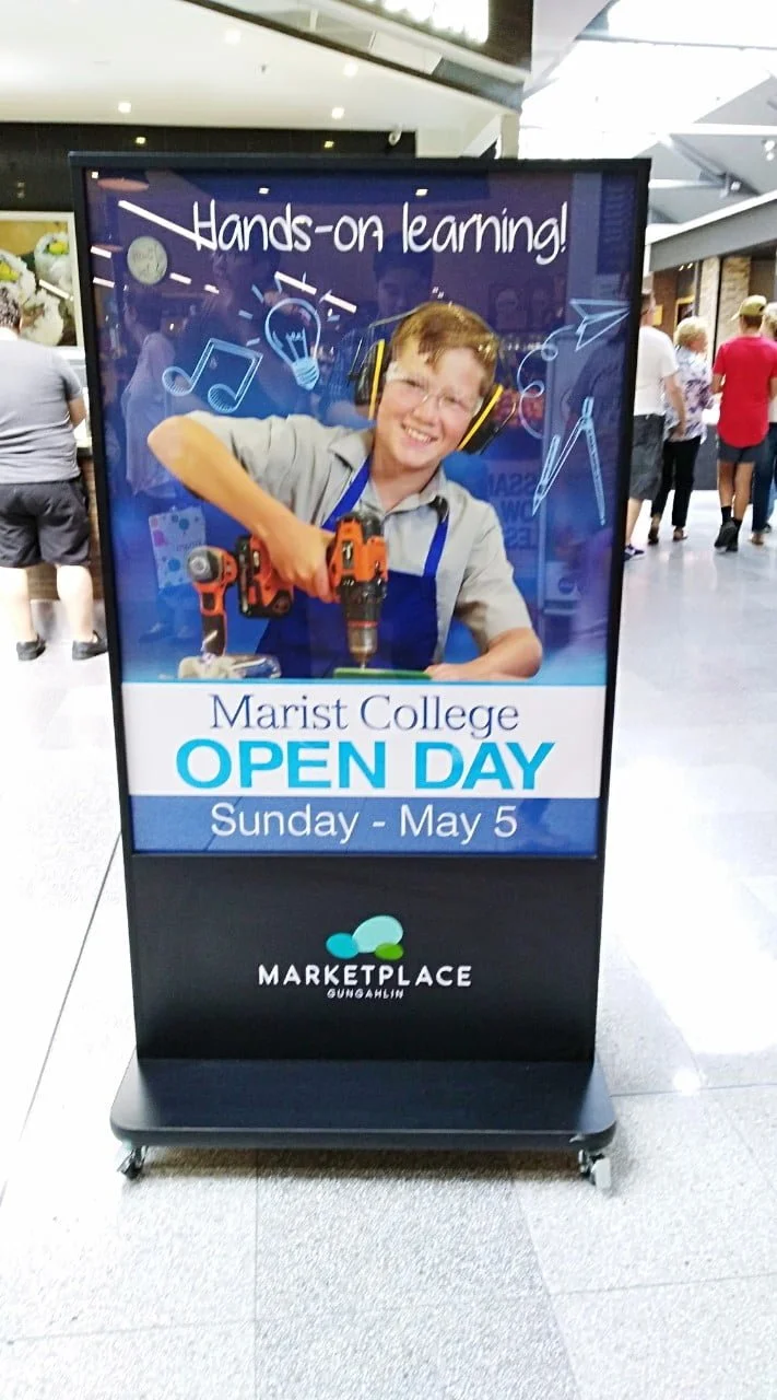 Shopping Centre Poster Promoting Marist College Open Day 2019