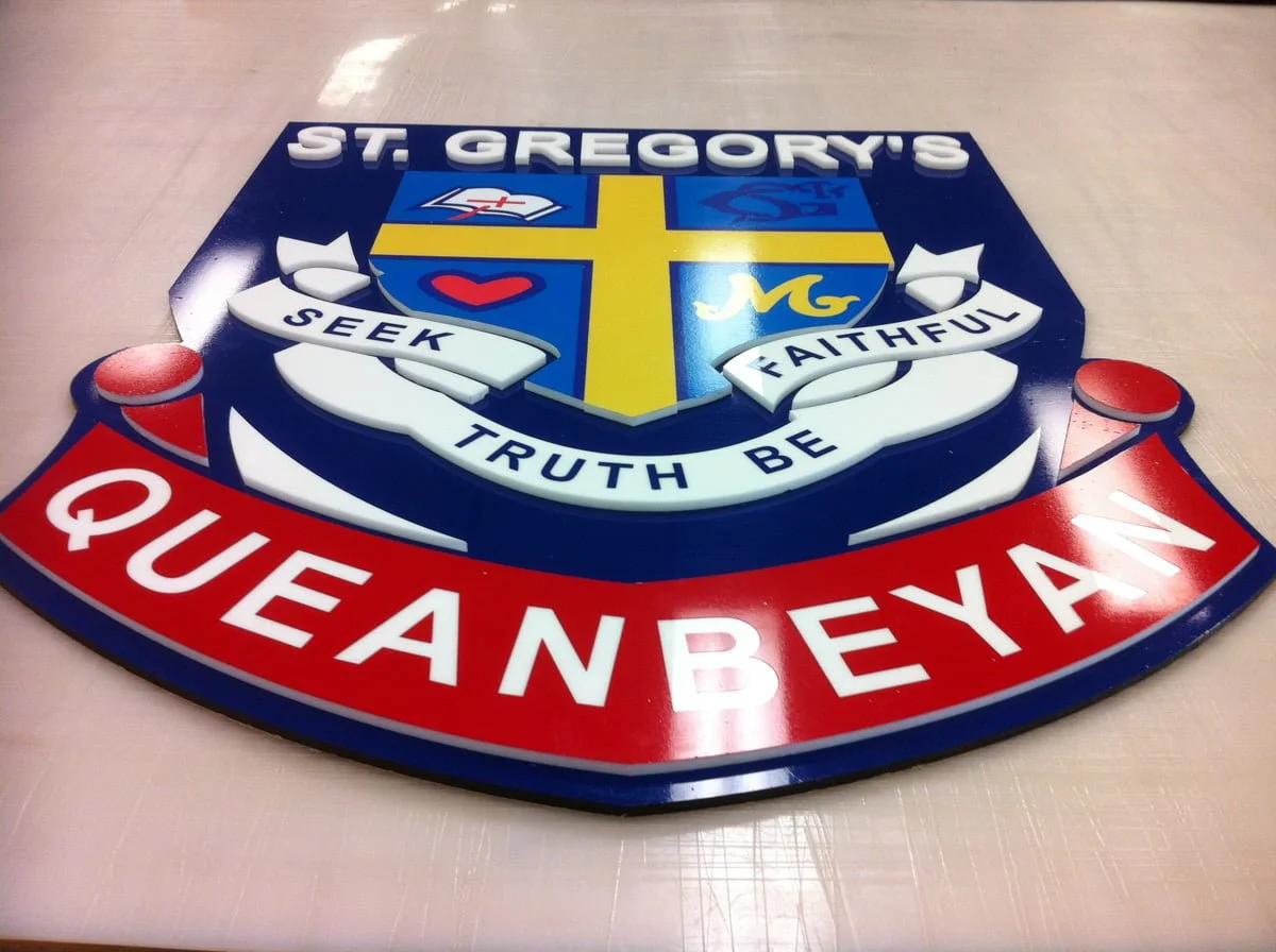 St Gregory's Queanbeyan Router Shaped Signage