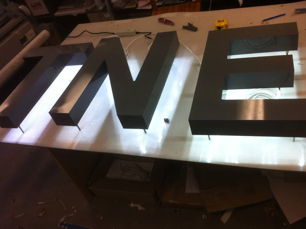 TNE 3D Fabricated Letters with illumination by Fresh Creative