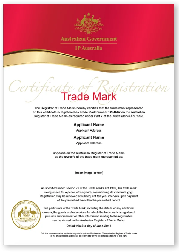 Trade Mark Certificate