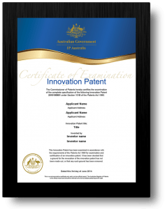 Innovation Patent Certificate Black Frame