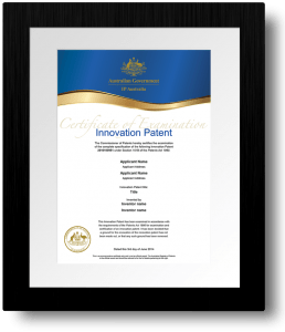 Innovation Patent Certificate Black Frame