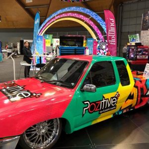 Vehicle wrap signage on a ute
