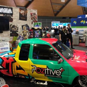 Vehicle wrap signage on a ute