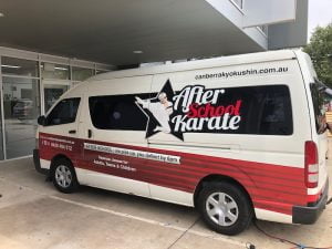 Van Signage Install - Canberra Kyokushin Karate Left Side